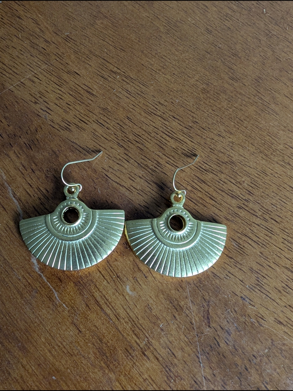 Gold Fan Drop Earrings - Women's Jewelry